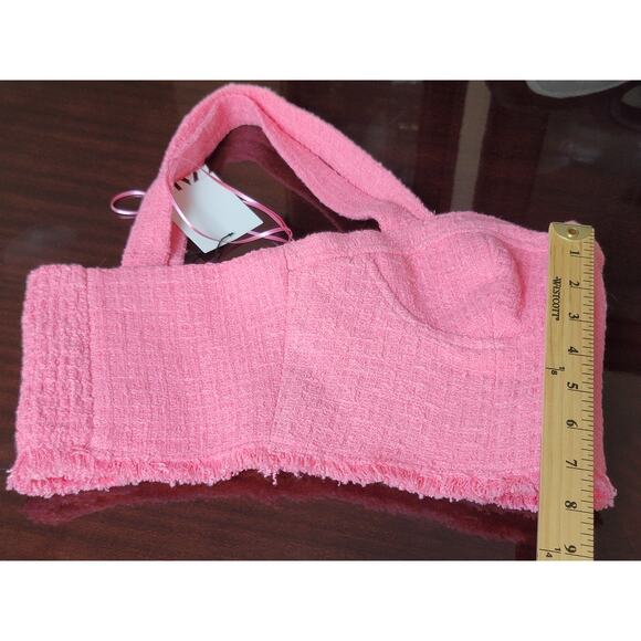 Zara Textured Bustier Top Pink Sweetheart Neckline Women's‎ Size Medium NWT - Picture 10 of 15